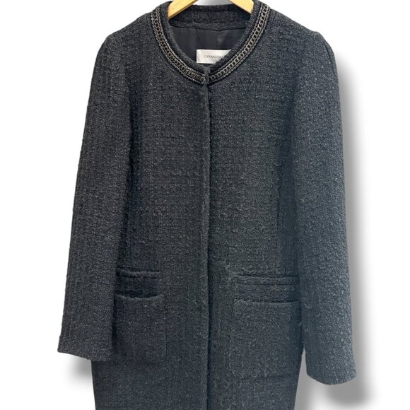 Gerard Darel Tweed Chain Link Jacket - Size 40 - Picture 1 of 4